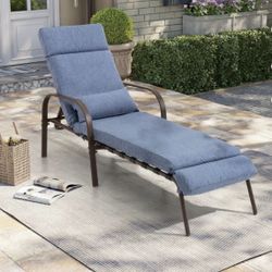 Lounge Chair Adjustable Pillow cushion Blue Backyard Pool 