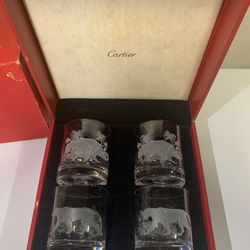 Vintage Cartier Crystal Pitcher And Drinking Glass Set