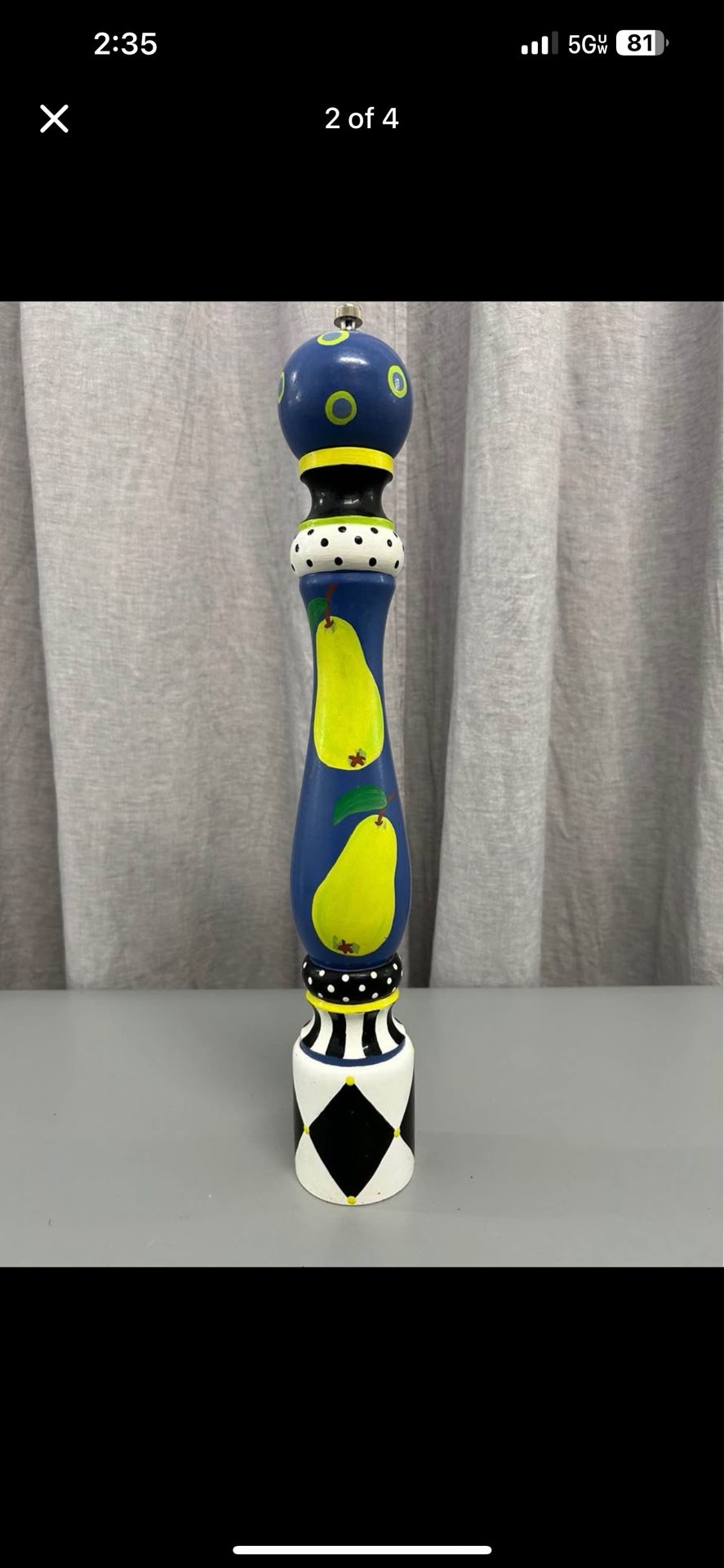 Jesse Mac Handpainted Salt Pepper Mill