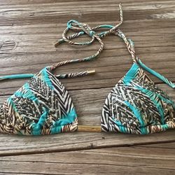 New VIX Paula Hermanny Swim Designer Animal Print Bikini Top Size Small 