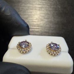 10k Gold Moissanite Earings