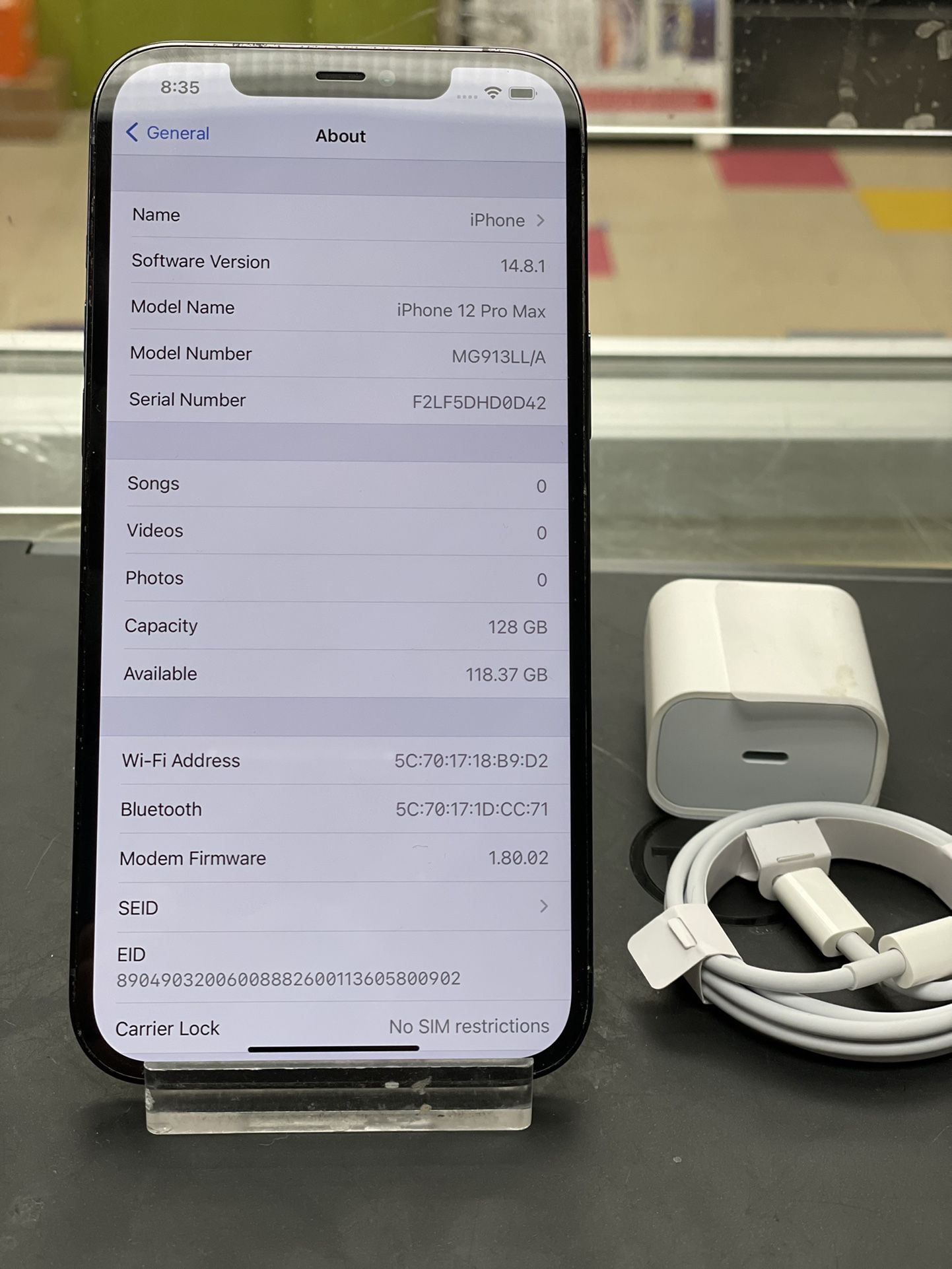 Factory Unlocked Apple iPhone 12 Pro Max 128 gb, Sold with