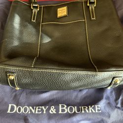 Dooney & Bourke Black Lexington Pebbled Leather Tote Style Shoulder Bag Purse