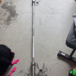 7ft Olympic Barbell with Spring Collars – 45 lb – Standard 2” Sleeves – Clean 