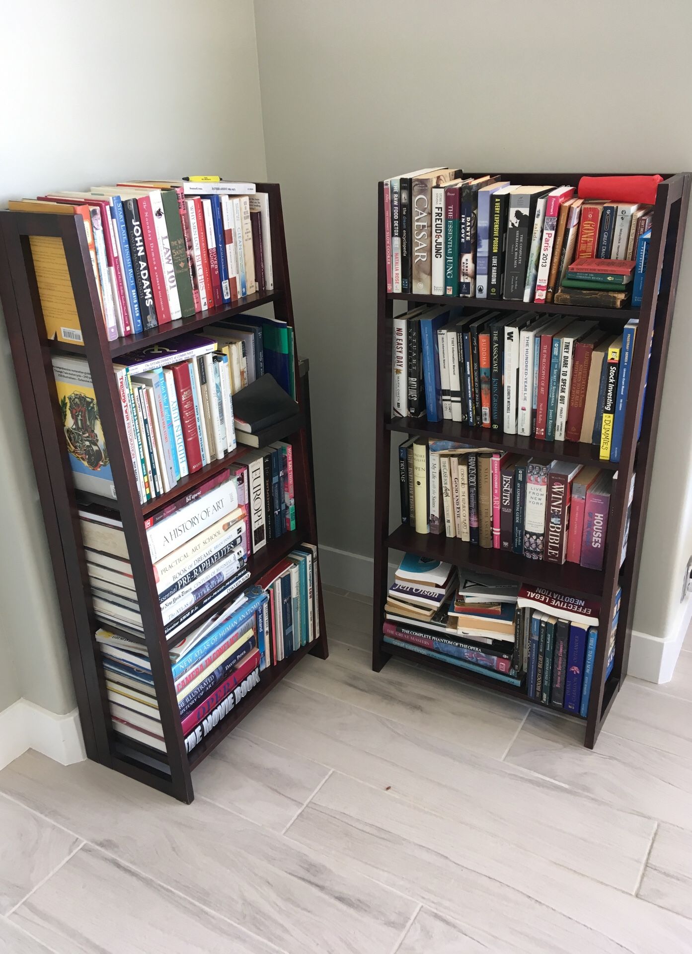 Bookshelves foldable dark wood