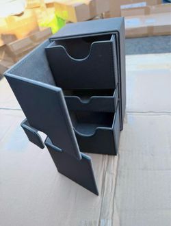 Black Trading Card Deck Box with Drawers
