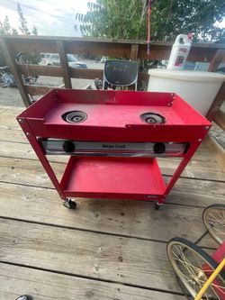 Double burner hot dog cart