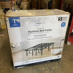 Mainstays 14" High Quad Fold Steel Platform Bed Frame, Twin