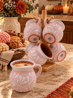 Talavera mugs set of 6 with stand included