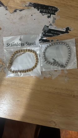 Stainless Steel Tennis Bracelets Set of 2