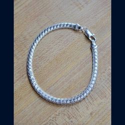 Sterling Silver Cuban Bracelet 8" Unisex JEWELRY 