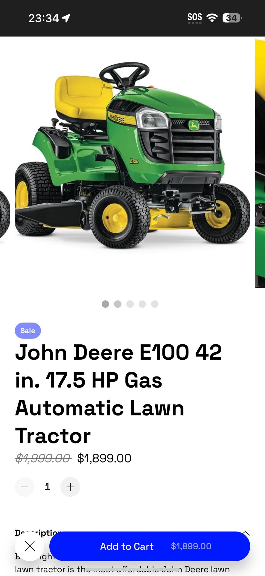 John Deere E 100 lawnmower