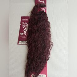 24" Curl Wrap Ponytail color Red Plum #39/99j - Easy To Style Yourself