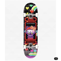 Girl x Hello Kitty Caroll Kawaii Arcade 8.0" Skateboard- Brand New