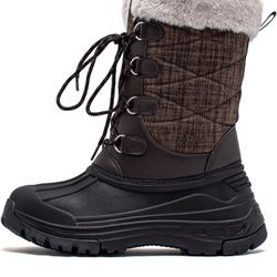 HOBIBEAR Women's Winter Snow Boots Outdoor Waterproof Mid Calf Boots for Women 