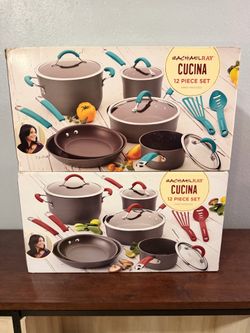 New Rachael Ray 12 Piece Cucina Hard Anodized NonStick Cookware Set