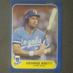 Fleer 1986 George Brett Kansas City Royals #5 HOF Hall Of Fame Baseball Card Vintage Collectible Sports MLB