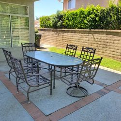 Patio Set, 9 pieces, solid aluminum