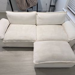 Shon 85.4” Upholstered Loveseat with Ottoman