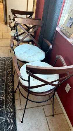 Pier 1 chairs wood/metal qty 4