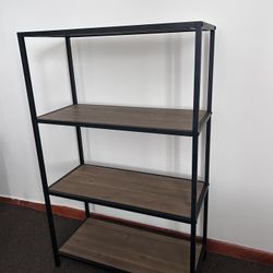 4-Tier Metal & Wood Shelf