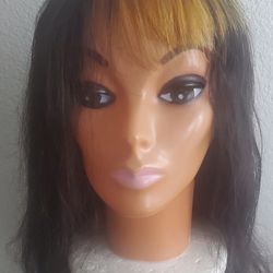 Black And Blonde Lace front Bang Style