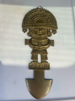 Vintage Peruvian Brass Wall Hanging