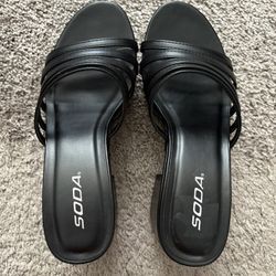 Black Sandal Wedges