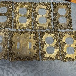 Vintage American Tack And Hardware Co.  #75D 1968 Plug Covers and one double wall switch plate cover. 