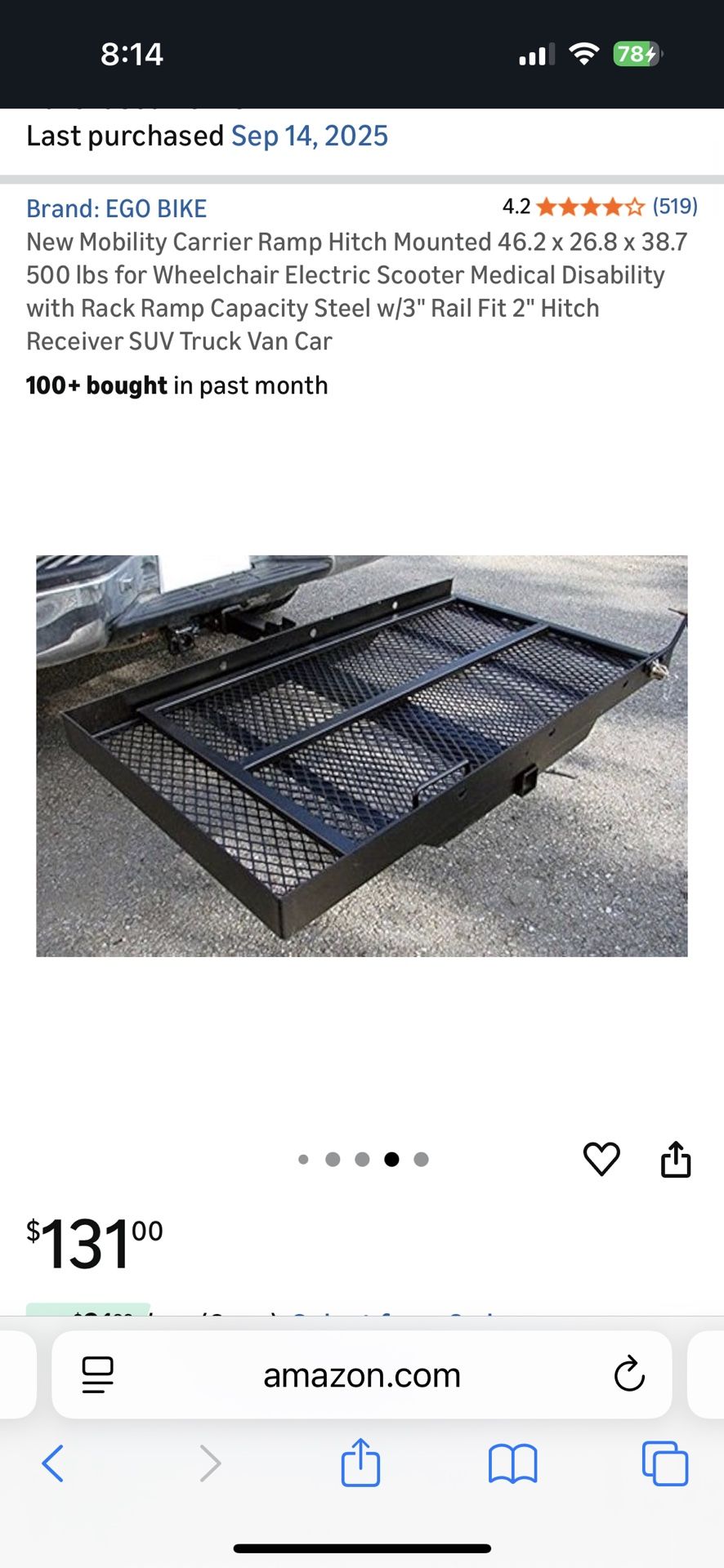 Hitch Cargo Rack With Ramp Brand New!!