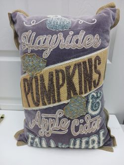 Cozy Fall Pumpkin Patch Throw Pillow 13x19 Rustic Farmhouse Cottagecore Autumn Decor