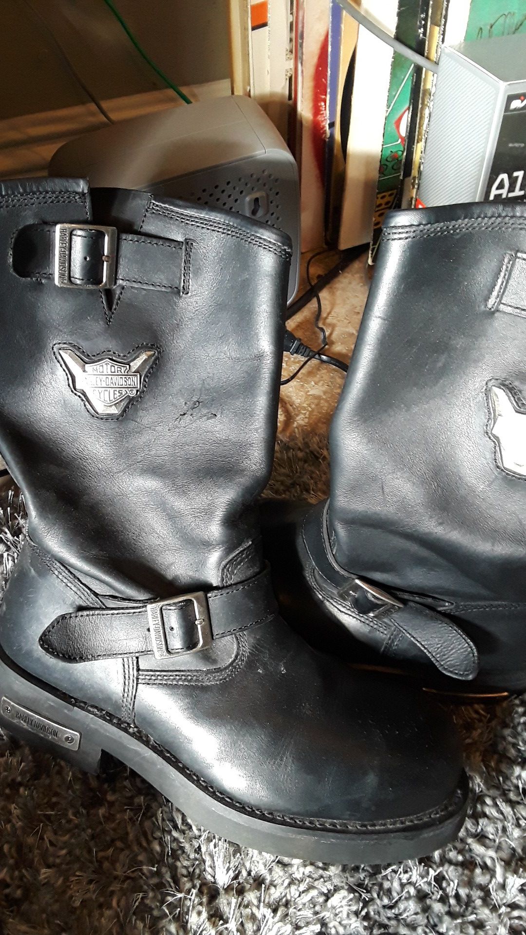 Harley-davidson Motorcycle boots with steel toes. Lightly used, size 11.5