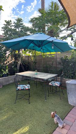 Wrought Iron Patio Table and Chair Set