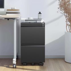 2 Drawer Metal Mobile File Cabinet 