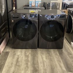 LG Black Stainless Front Load Washer And Gas Dryer Laundry Pair‼️ 1 Year Manufacture Warranty Included‼️