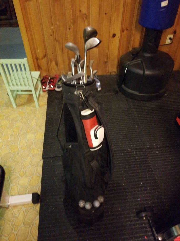 Golf Clubs and Bag