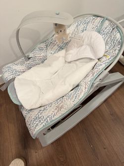 Ingenuity Keep Cozy 3-in-1 Grow with Me Vibrating Baby Bouncer Seat & Infant to Toddler Rocker, Vibrations & -Toy Bar, 0-30 Months Up to 40 lbs (Spruc