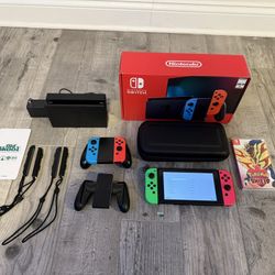 Nintendo Switch Console Bundle w/ Game, Case, & Accessories
