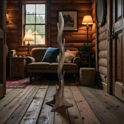 Mahogany Reclaimed Wood Hat/Coat Rack Floor Stand 