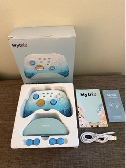 New Mytrix Aqua Blue Pro Wireless PC Controller w/Charging Dock