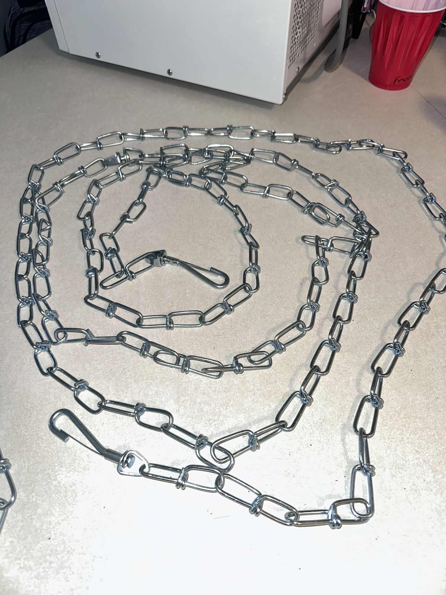 TWO 15’ metal dog chains