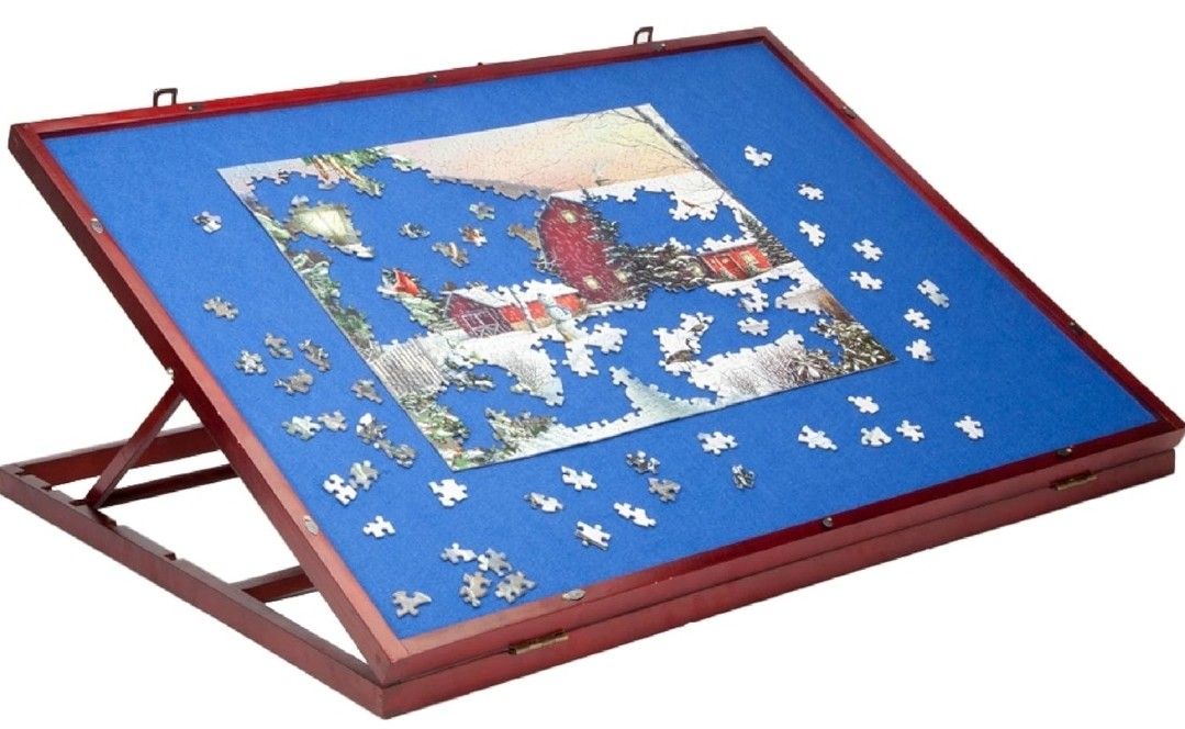 New 1500 Pieces Puzzle Expert Tabletop Easel - Non-Slip Felt Work Surface Puzzle Table Accessory