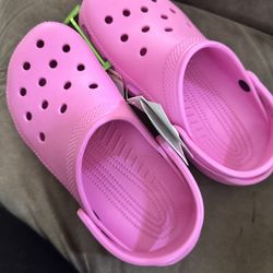 Pink crocs