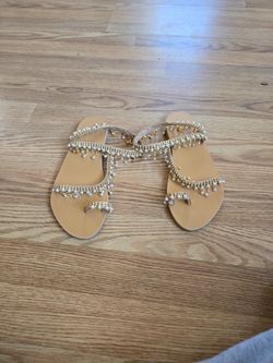 Pearl Beaded Sandals Size 10