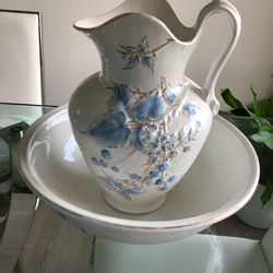 Antique Pitcher And Bowl 