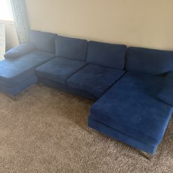 Nice Blue Living Room Sectional Couch