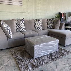 Grey Sectional With Ottoman ‼️new In Stock‼️