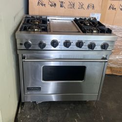 Viking 36”Wide Dual Fuel Range Stove Stainless Steel 