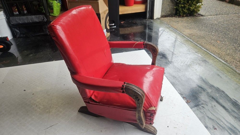 Free antique child spring rocking chair. 