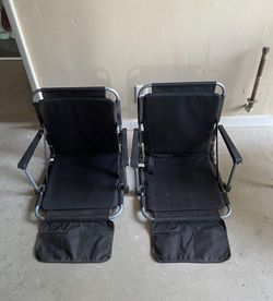Two Black Stadium Chairs 